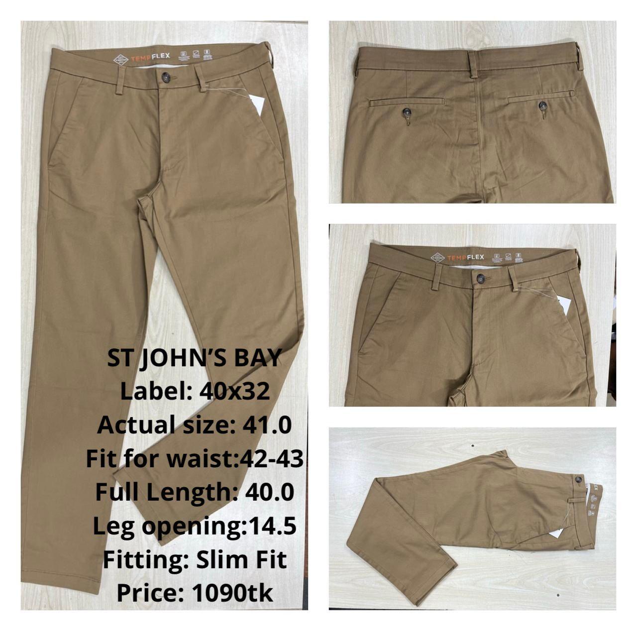 41 Waist slim fit twill pant|Tempflex|100%original export authentic